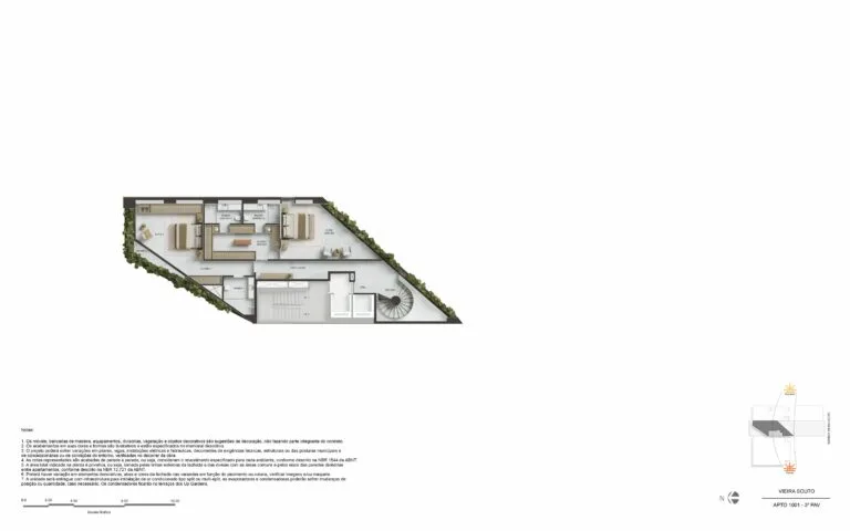 Vie Vieira Souto Ipanema planta setorizacao da unidade